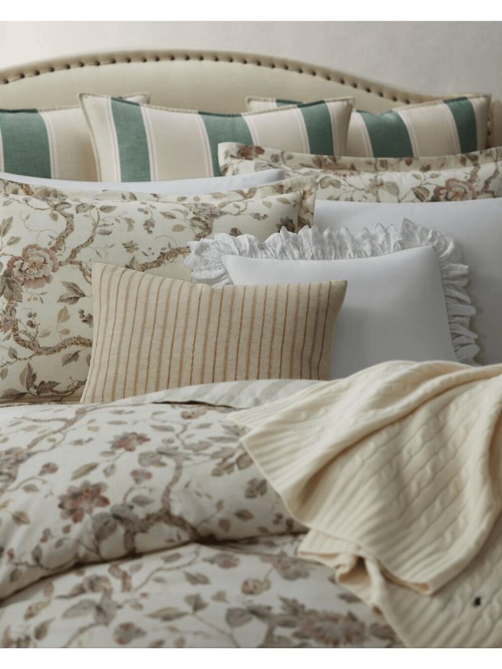 NWT Ralph Lauren Elsie Duvet Cover True Cream Size King